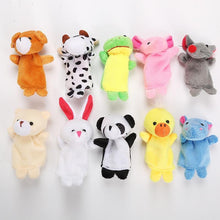 Load image into Gallery viewer, 10pcs Cartoon Plush Toys Boy Girl Finger Puppet Cartoon Animal Child Cute Finger Puppet Dolls Telling Stories To The Baby and Kids
