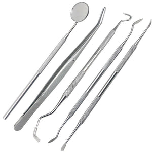 Dental Mirror Stainless Steel Dental Dentist Prepared Tool Set Probe Tooth Care Kit Instrument Tweezer Hoe Sickle Scaler