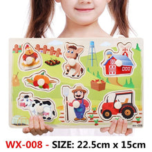 Load image into Gallery viewer, New Hand Grab Board Wooden Puzzle Toys for Children Cartoon Animal Fruit  Kids Baby Early Educational Learning Toy
