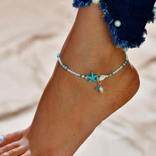 Load image into Gallery viewer, Gold Metal Shell Coconut Tree Female Anklets Barefoot Sandals Foot Summer Double Layers  Foot  Bracelets Leg Jewelry
