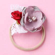 Load image into Gallery viewer, Modern Fashion Floral Headband Newborn Baby Elastic Hairbands Pearl Fresh Style Bow Knot For Girls
