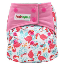 Load image into Gallery viewer, Colorful Modern Baby Cloth Diaper Bamboo Charcoal Nappy All-in-one Diapers sewn 3 Layers Micro fleece Insert Inside Reusable Diaper For Baby and Kids For Unlimited Use

