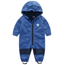 Load image into Gallery viewer, Ski suit For Children Soft Shell Outdoor Jacket Waterproof  Fleece Lining Jumpsuit For Boys and Girls In Modern Colorful Design
