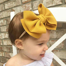 Load image into Gallery viewer, Luxury Cute Baby Girl Headband Ribbon Elastic Rope Big Bow Hair Band Candy Color Pony Tail Ties Ropes For Girls
