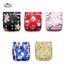 Load image into Gallery viewer, Modern Luxury Printed Baby Nappy 5pcs/Lot Washable Diapers Good Quality Pocket Diaper For Kids
