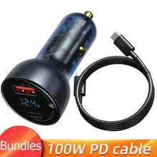 Load image into Gallery viewer, 65W USB Car Charger Quick Charge QC4.0 QC3.0 Type C PD Fast Car Charging Portable Charger
