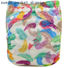 Load image into Gallery viewer, Newborn Cloth Diaper Sewed in Charcoal Bamboo Insert and Suede Pocket Diapers Waterproof Baby Nappies Design for Baby
