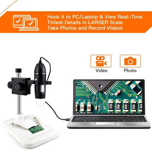 1600X 3 in 1 USB Digital Microscope Type-C Electronic Microscope Camera Zoom Magnifier Endoscope 8 LEDs for mobile phone repair