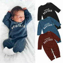 Load image into Gallery viewer, Newborn Infant Baby Girls Boy Top Romper Jumpsuit Bodysuit Comfy Outfits With Text Little Brother For Boys
