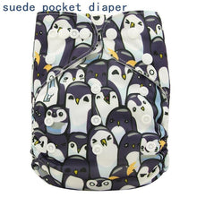 Load image into Gallery viewer, Newborn Cloth Diaper Sewed in Charcoal Bamboo Insert and Suede Pocket Diapers Waterproof Baby Nappies Design for Baby
