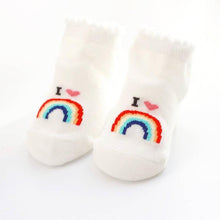 Load image into Gallery viewer, Comfortable Cute Cotton Newborn Soft Baby Girls Boys Socks Infant Toddler Stripe Anti Slip Stretchy Socks
