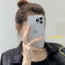 Load image into Gallery viewer, Unique Gradient Women Love Wallet Card Holder Clear Soft Case For iPhone 13 11 12 Pro Max Beautiful Colors Transparent Cover Drop Protection Transparent Phone Cover
