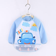 Load image into Gallery viewer, Cute Cartoon Print Baby Waterproof Long Sleeve Apron Children Feeding Smock Bib Baby Accessories
