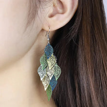 Load image into Gallery viewer, Ethnic Nine-Leaf Drop Earrings – Bohemian Dangle Jewelry for Women
