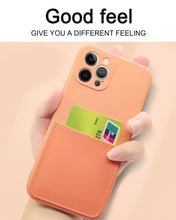 Load image into Gallery viewer, Simple Wallet Case For iphone Silicone Case For iphone 13 12 11 Pro Max Mini With Card Holder Cover Classic Silicone Full Protection Anti-Scratch Shockproof Case
