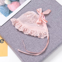 Load image into Gallery viewer, Cute Princess Baby Hat With Bow Solid Color Lace Hollow for Baby Girl Cap Toddler Kids Beach Bucket Hats In Retro Design
