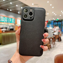Load image into Gallery viewer, Trendy Slim Leather Case with Full Protection Luxury Leather Textured Case for iPhone 11 12 13 Soft Shockproof Cover Leather Case Compatible with iPhone 12 13 Pro Max Elegant Phone Case

