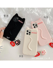 Load image into Gallery viewer, Cartoon Cute Cat Ear Phone Case For Iphone 14 12 13 11pro Max X Xr Xs 7 14plus Matte Soft Silicone Shockproof Case Funny Cat Design Cute Back Case
