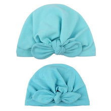 Load image into Gallery viewer, Modern Mom&amp;Baby Turban Mother Baby Hat Headbands Mom Daughter Bow Knot Caps Print Solid Parent-Child Hair Accessories
