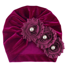 Load image into Gallery viewer, Handmade Baby Accessories Newborn Kids Baby Boy Girl Indian Turban Twist Knot Beanie Hat Pearl Flower Style
