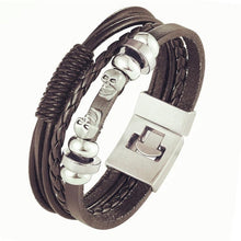 Load image into Gallery viewer, Trendy Modern Jewelry Leather Bracelet Men Braided Multilayer Anchor Bracelets Ladies Rope Chain for Male Jewelry Classic Style
