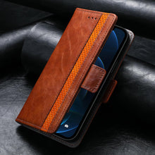 Load image into Gallery viewer, Luxury Leather Case For iPhone 13 11 12 14 Pro Max Mini Wallet Pocket Flip Case Cover Vintage Luxury Genuine Leather Fashion Business Classic Flip Case For Men
