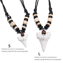 Load image into Gallery viewer, 1PC Hawaii Surfer Jewelry Handmade Imitation Shark Teeth Pendant New Zealand Maori Tribal bone Choker WoMen&#39;s Men&#39;s Necklace
