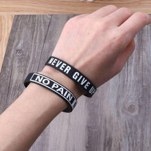 Load image into Gallery viewer, Silicone Rubber Band Elastic Inspirational Motivation Bracelets Never Give Up Perfect Gift For Men And Women Cool Fashion Style
