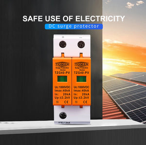 TOMZN SPD DC 1000V 800V 600V 500V 20KA~40KA House Surge Protector Protective Low-voltage Arrester Device