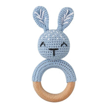 Load image into Gallery viewer, BPA Free Baby Wooden Teether Crochet Rattle Toy for Newborns
