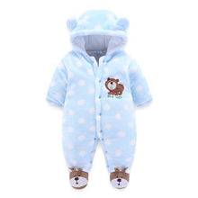 Load image into Gallery viewer, Newborn Winter Hoodie Baby Rompers Outwear Infant Baby Jumpsuit 3M -12M For Girls and Boys Winter Romper
