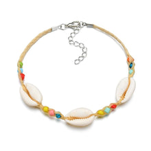 Load image into Gallery viewer, Gold Metal Shell Coconut Tree Female Anklets Barefoot Sandals Foot Summer Double Layers  Foot  Bracelets Leg Jewelry
