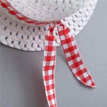 Load image into Gallery viewer, Print Plaid Bow Summer Princess Party Dress Infant Newborn Baby Dress+Hat 2pcs Kids Clothing Set
