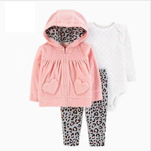 Load image into Gallery viewer, Modern Popular New Set Baby Cotton Long Sleeve Hooded Jacket Pant And Rompers For Newborn Outfits Unisex Clothing
