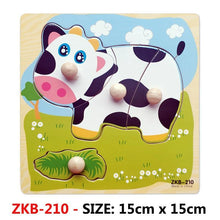 Load image into Gallery viewer, New Hand Grab Board Wooden Puzzle Toys for Children Cartoon Animal Fruit  Kids Baby Early Educational Learning Toy
