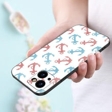 Load image into Gallery viewer, Anchor Boat Ship Wheel Phone Case For iPhone 13 12 Mini 11 Pro XS Max XR X 8 7 6S 6 Plus 5S 5 SE 2020 Black Cover Custom Anchor Hard Back Cover Case
