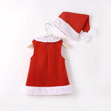 Load image into Gallery viewer, Christmas Princess Dress and Bowknot Hat Outfits Newborn  Perfect Gift For Baby Girl
