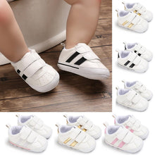 Load image into Gallery viewer, Fashion Soft Sole Hook Loop Pre Walker Sneakers Unisex Baby Boy Girl Leather Sports Non-slip Walker Shoes
