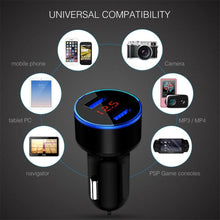 Load image into Gallery viewer, LED Universal 4.8A Car Charger Mobile Phone Fast Charging Adapter in Car With Display Quick Charge Dual USB

