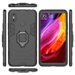 Hybrid Shockproof Case for Xiaomi Mi Max 3 Armor Ring Magnetic Car Holder Kickstand Hoslter For Xiaomi MiMax 2 Soft Bumper Cover