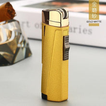 Load image into Gallery viewer, NEW Modern Luxury Grinding Wheel Three Torch Turbo Lighters For Cigarettes Accessories Cigar Smoking Lighters New Metal Design

