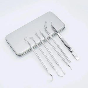 6pc Dental Hygiene Tool Kit Dentist Tartar Scraper Scaler Dental Equipment Calculus Plaque Remover Teeth Cleaning Oral Care Tool