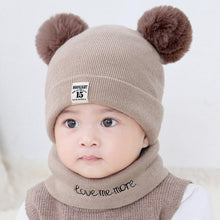 Load image into Gallery viewer, Modern Luxury Children Hats Pom Pom Ball Hat Kids Warm Wool Hooded Hat Baby Scarves Toddler Caps For Kids
