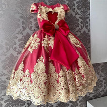 Load image into Gallery viewer, Handmade Luxury Princess Baby Girl 1 Year Birthday Dress Tutu First Christmas Party Cute Bow Dress Infant Modern Luxury Dress With Big Bow
