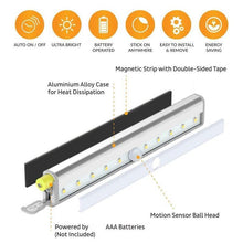 Load image into Gallery viewer, STEVVEX 6/10 LEDs PIR  with Motion Sensor Light for Cupboard, Wardrobe, Bed Lamp LED Under Cabinet Night Light For Closet Stairs Kitchen and multifunctional
