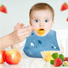 Load image into Gallery viewer, Luxury Modern Bibs Waterproof Soft Silicone Kids Girl Boy Adjustable Children Bib Cute Cartoon Print Baby Feeding Stuff For Kids
