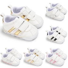 Load image into Gallery viewer, Fashion Soft Sole Hook Loop Pre Walker Sneakers Unisex Baby Boy Girl Leather Sports Non-slip Walker Shoes
