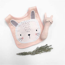 Load image into Gallery viewer, Luxury Cartoon Animal Cotton Printing Snap Button Bib Waterproof Saliva Towel Infant Cloths Feeding Apron For Kids
