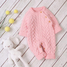 Load image into Gallery viewer, Handmade Knitted Baby Clothes Long Sleeve Newborn Baby Romper Winter Spring Baby Girl Romper Jumpsuit For Boys and Girls
