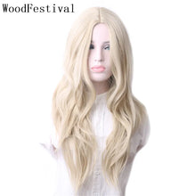 Load image into Gallery viewer, WoodFestival Women&#39;s Wigs Synthetic Hair Ombre Cosplay Wig Long Blonde Blue Pink Black Green Purple Brown Red Gray Colored Wavy
